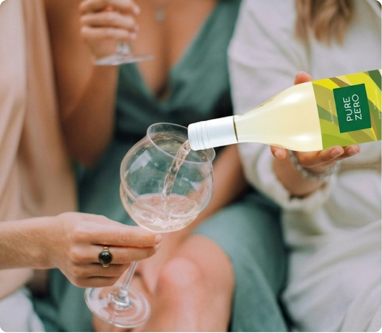 Bottle of wine without alcohol